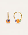 Carmen True Bomb Colors Stainless Steel Gold Hoop Earrings