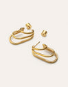 Pendientes Aro Claw Triple Acero Baño Oro
