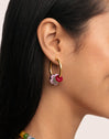 Carmen True Flower Colors Hoop Earrings 