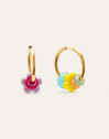 Carmen True Flower Colors Hoop Earrings 