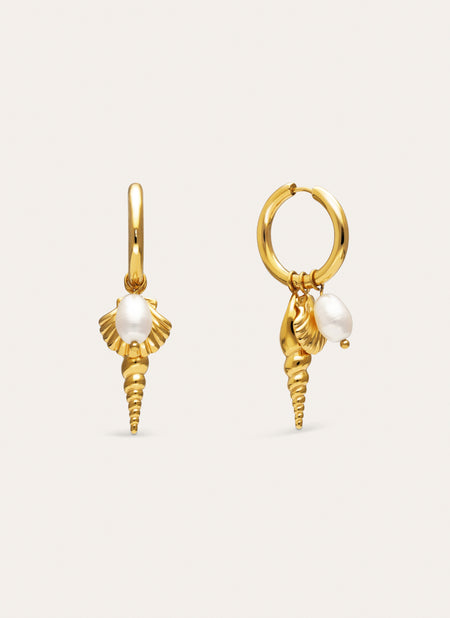 Carmen True Mar Hoop Earrings Gold Plated Steel
