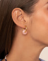 Boucles d'oreilles créoles Carmen True Rose en acier plaqué or