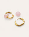 Boucles d'oreilles créoles Carmen True Rose en acier plaqué or