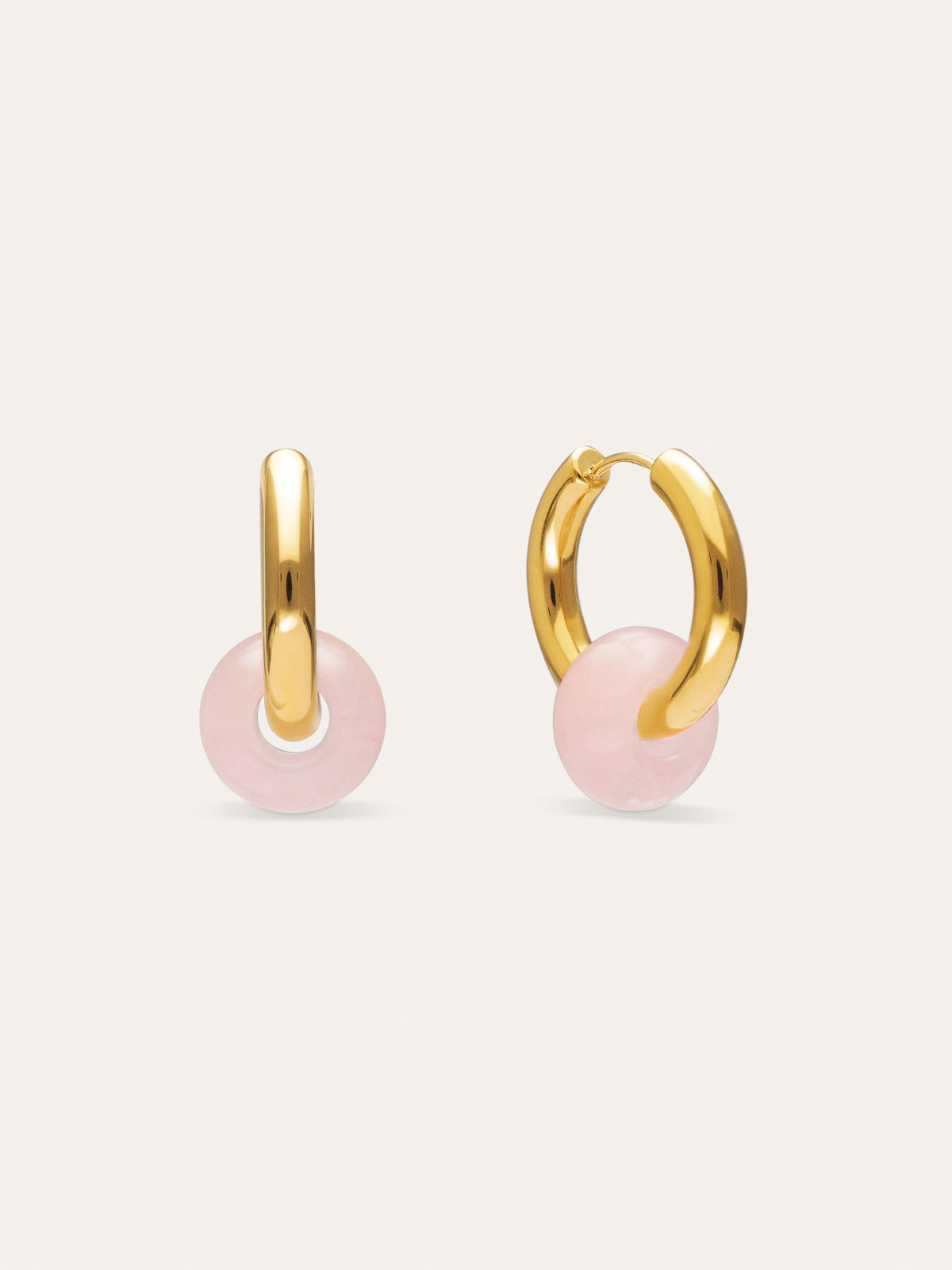 Boucles d'oreilles créoles Carmen True Rose en acier plaqué or