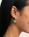 Carmen True Turquoise Stainless Steel Hoop Earrings