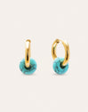 Carmen True Turquoise Stainless Steel Hoop Earrings