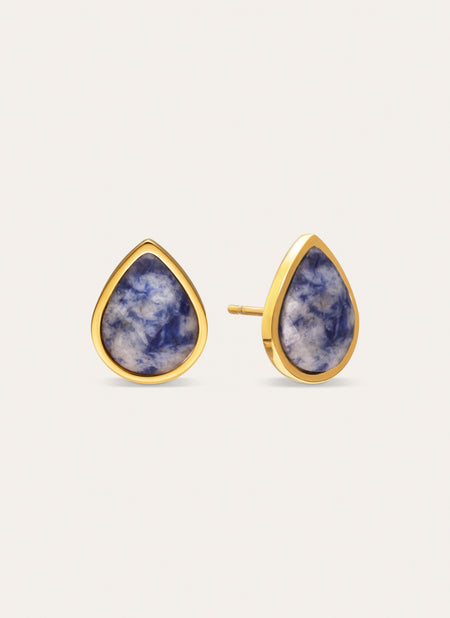 Alma Kyanite Steel Earrings Gold Plated