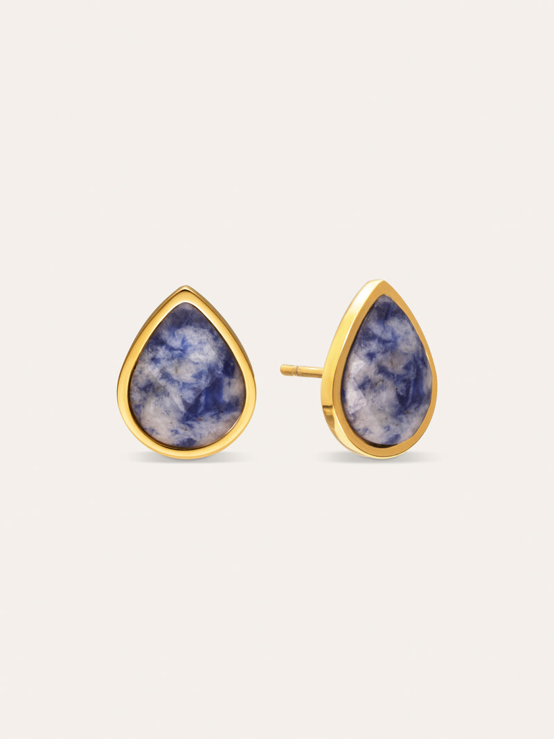 Orecchini Alma Cianite Acciaio Placcati Oro