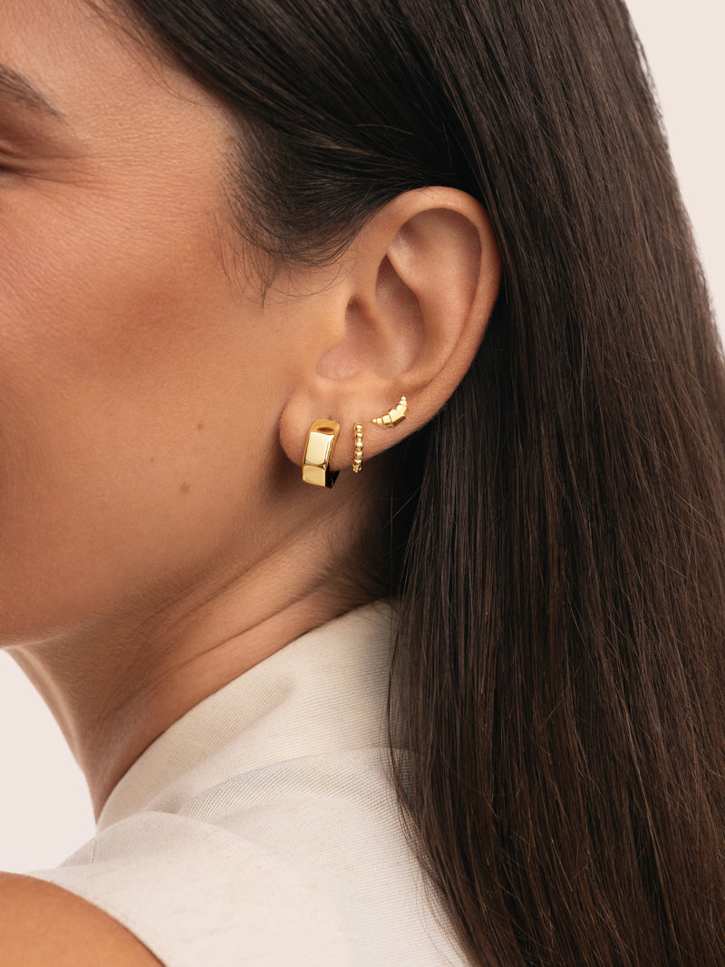 Croissant Gold Single Earring 