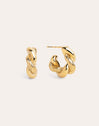 Pendientes Aro Mini Twist Rope Acero Baño Oro