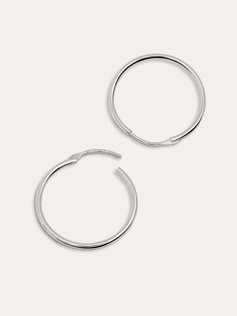 Ana M Silver Hoop Earrings