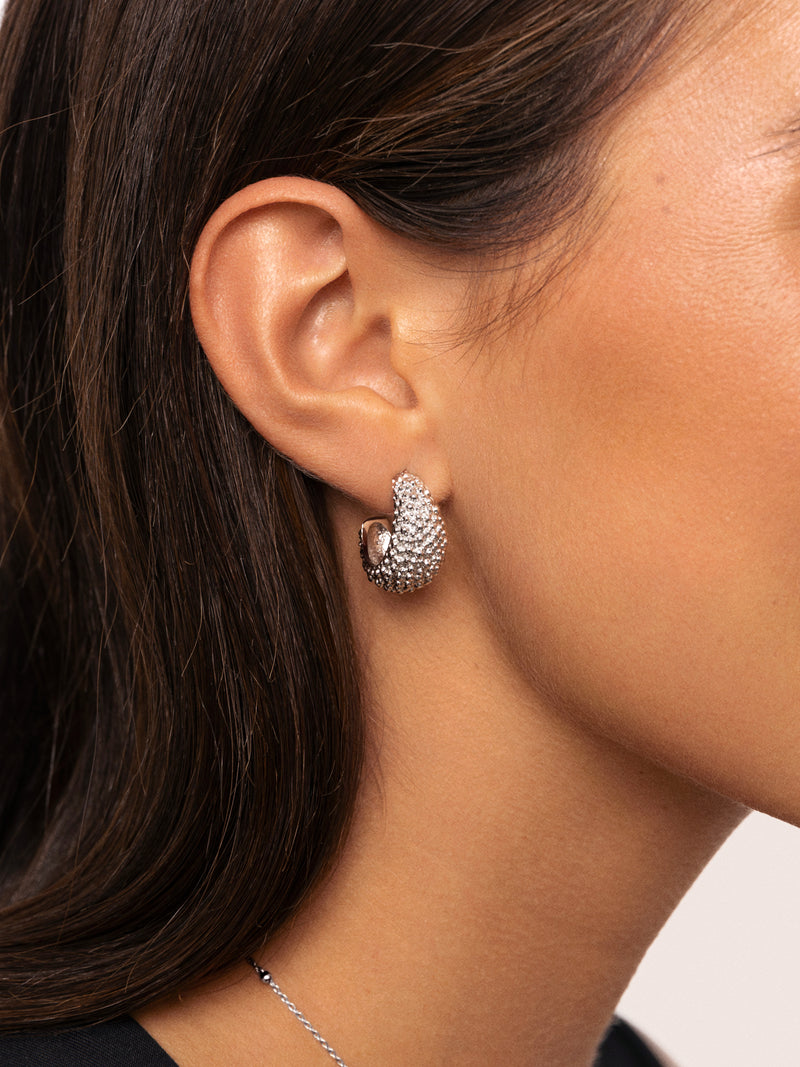 Antique Stainless Steel Hoop Earrings