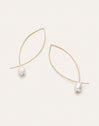 Imagen detalle de Brincos Arch Bean Pearl Aço Banho Ouro