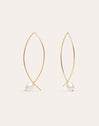 Brincos Arch Bean Pearl Aço Banho Ouro