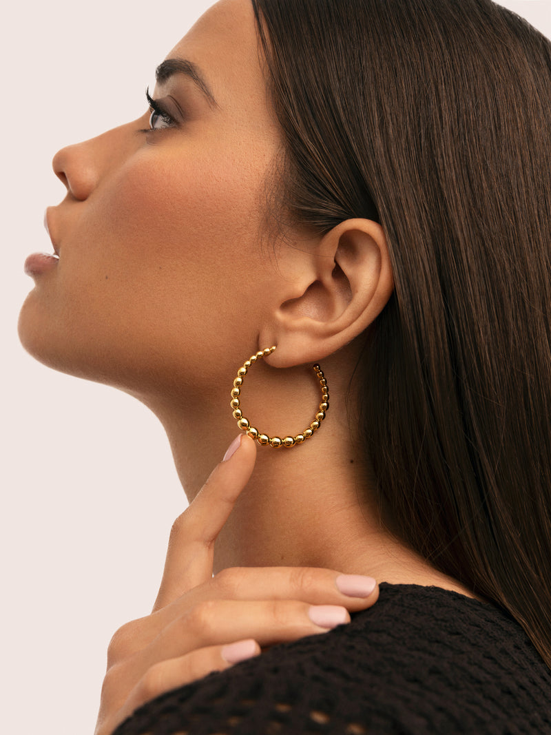 Bomb Stainless Steel Gold Hoop Earrings