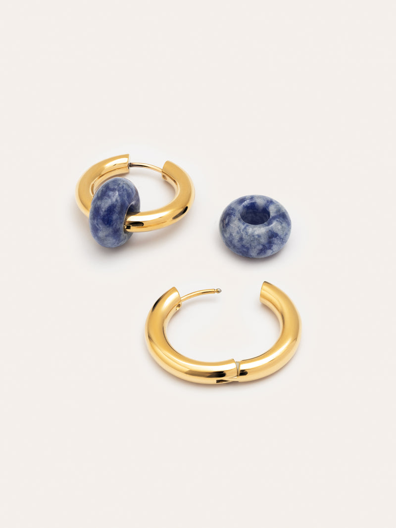 Carmen True Marine Gold Hoop Earrings