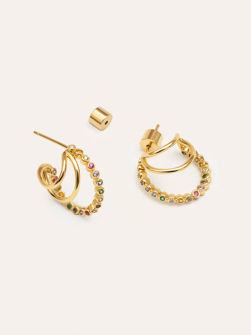 Orbit Stainless Steel Gold Hoop Earrings