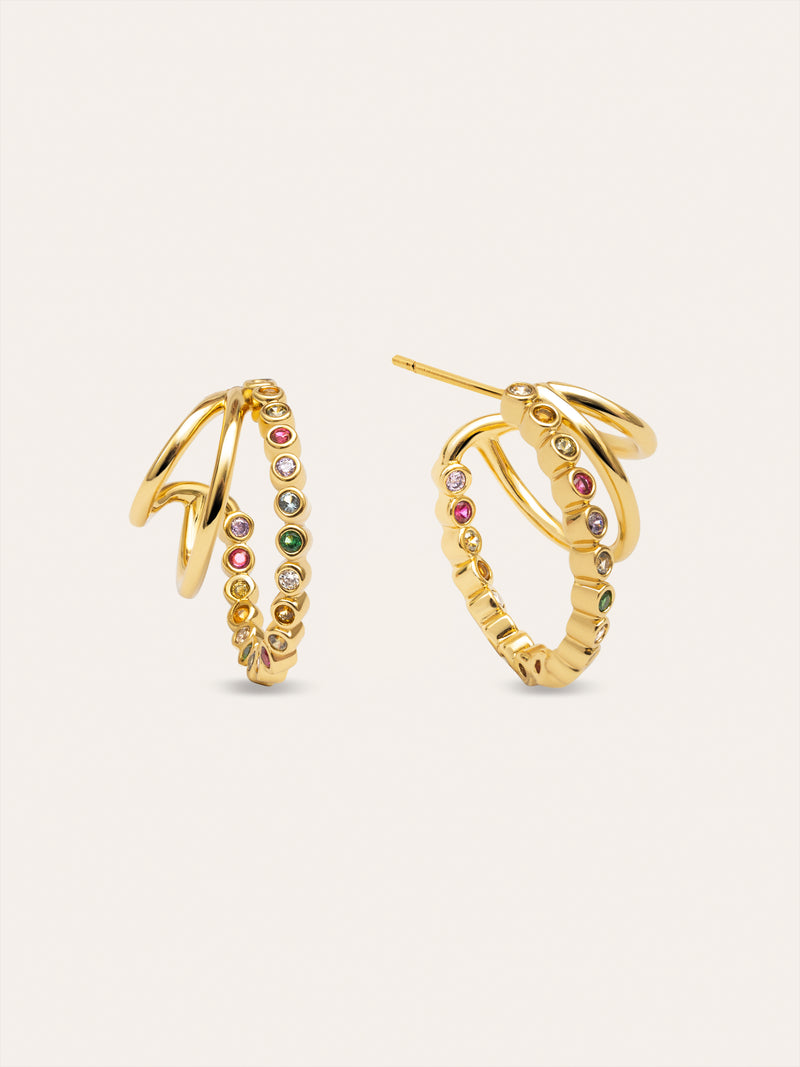 Orbit Stainless Steel Gold Hoop Earrings