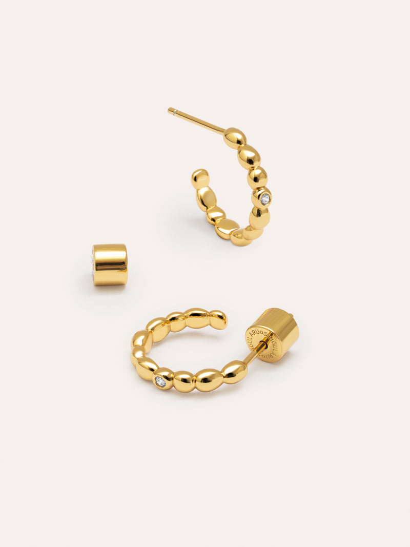 Pebble Spark Gold Hoop Earrings