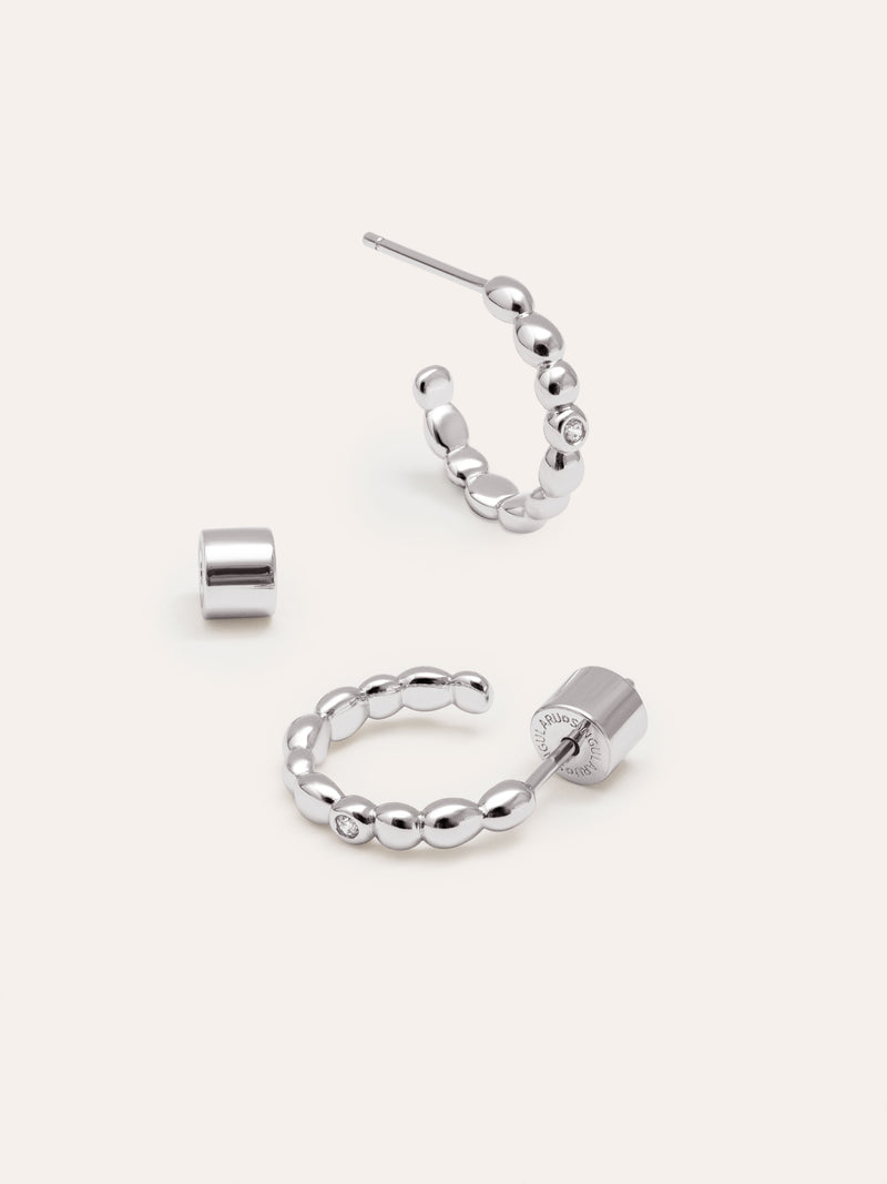 Pebble Spark Hoop Earrings