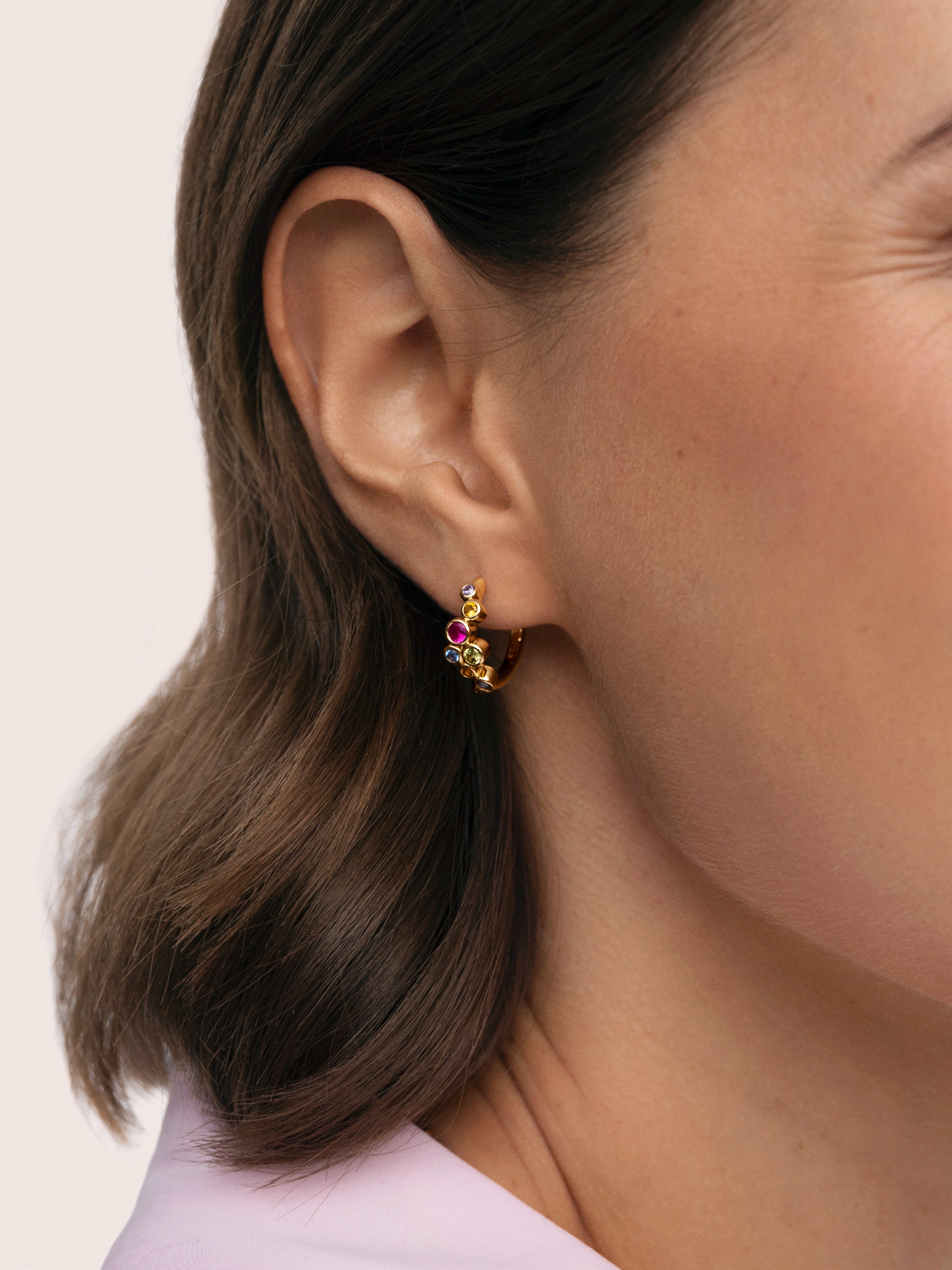 Aro Rainbow Bubbles S Gold Earrings