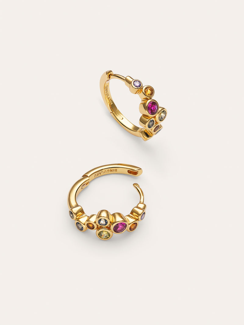 Aro Rainbow Bubbles S Gold Earrings