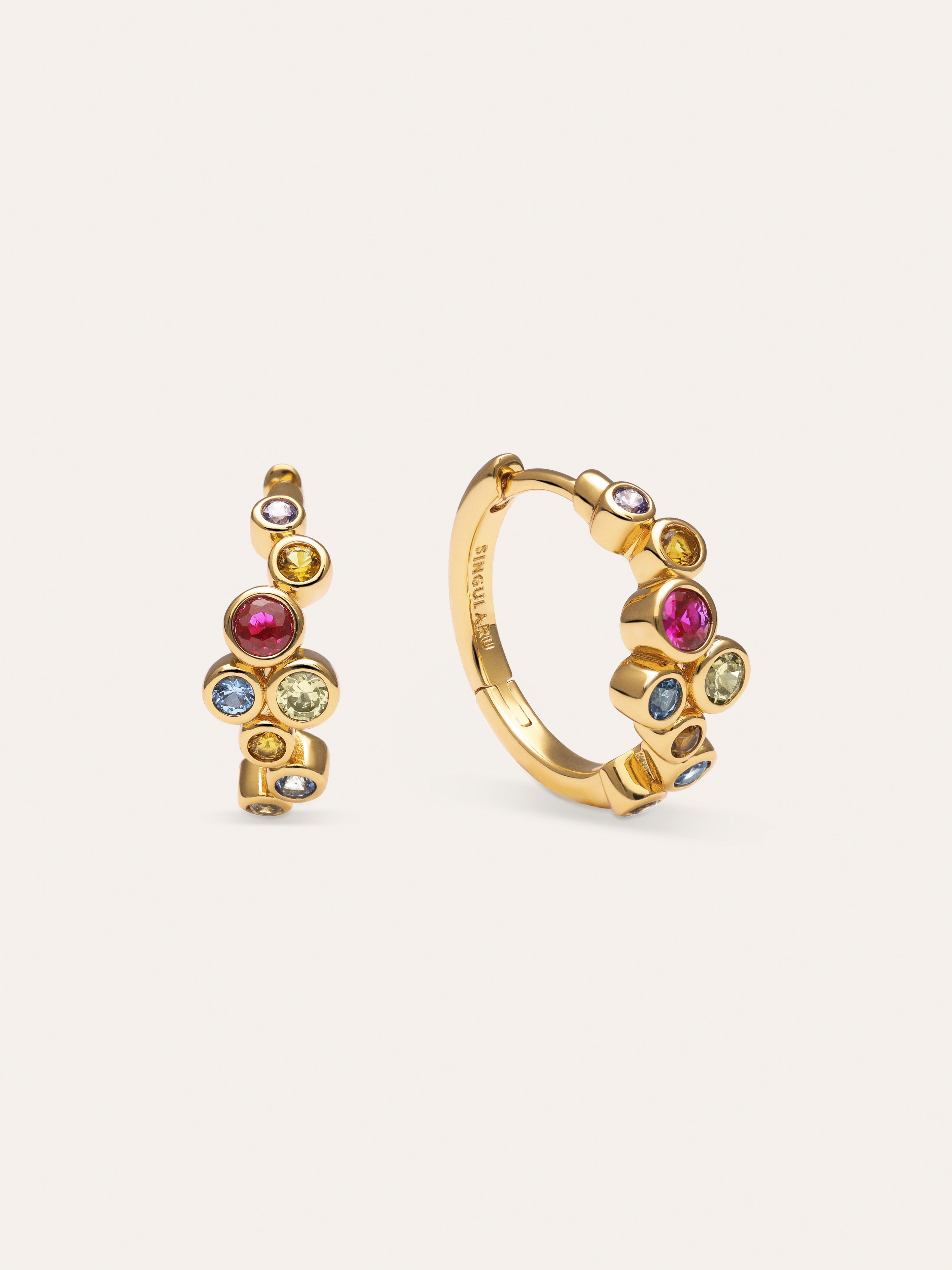 Aro Rainbow Bubbles S Gold Earrings