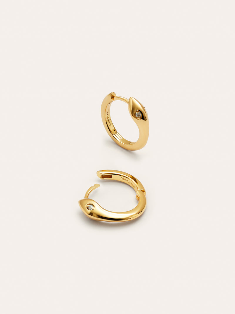 Snake Gold Hoop Earrings 