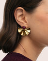 Amara Stone Stainless Steel Gold Earrings