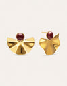 Amara Stone Stainless Steel Gold Earrings
