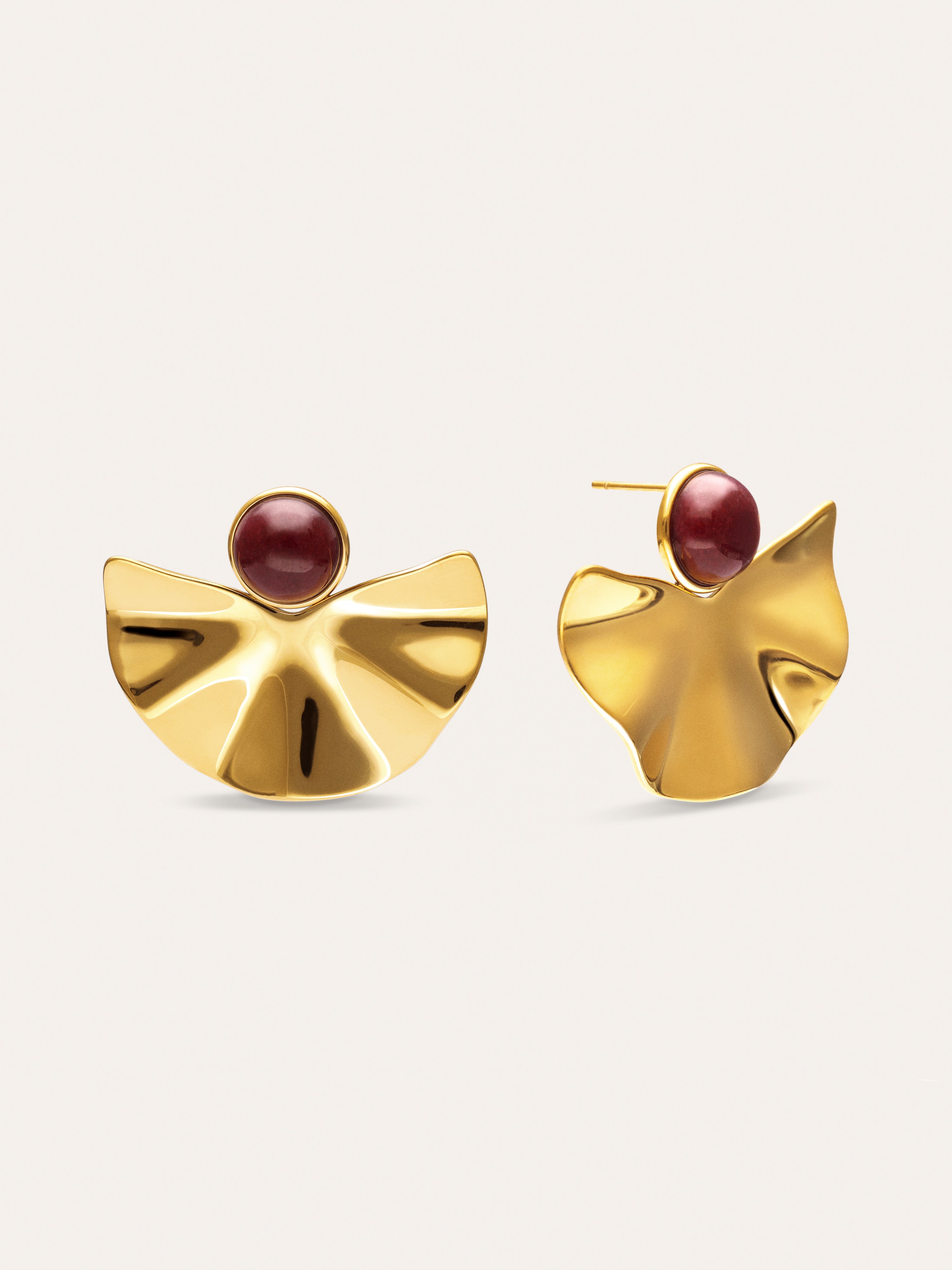 Amara Stone Stainless Steel Gold Earrings