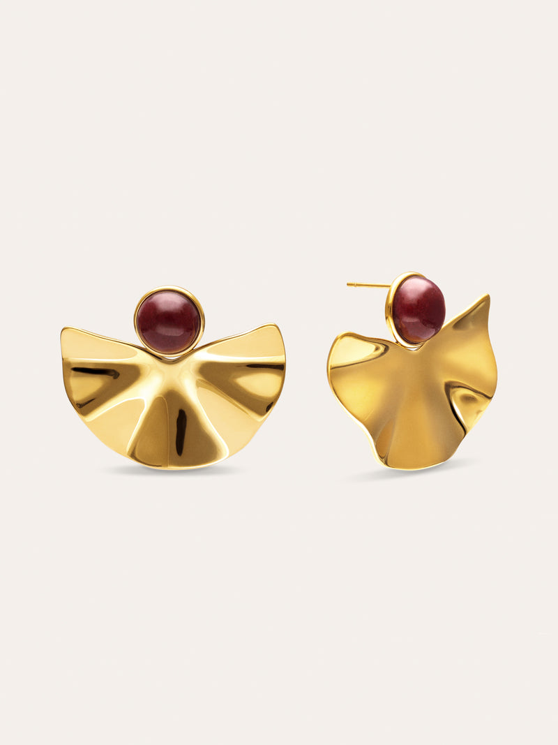 Amara Stone Stainless Steel Gold Earrings