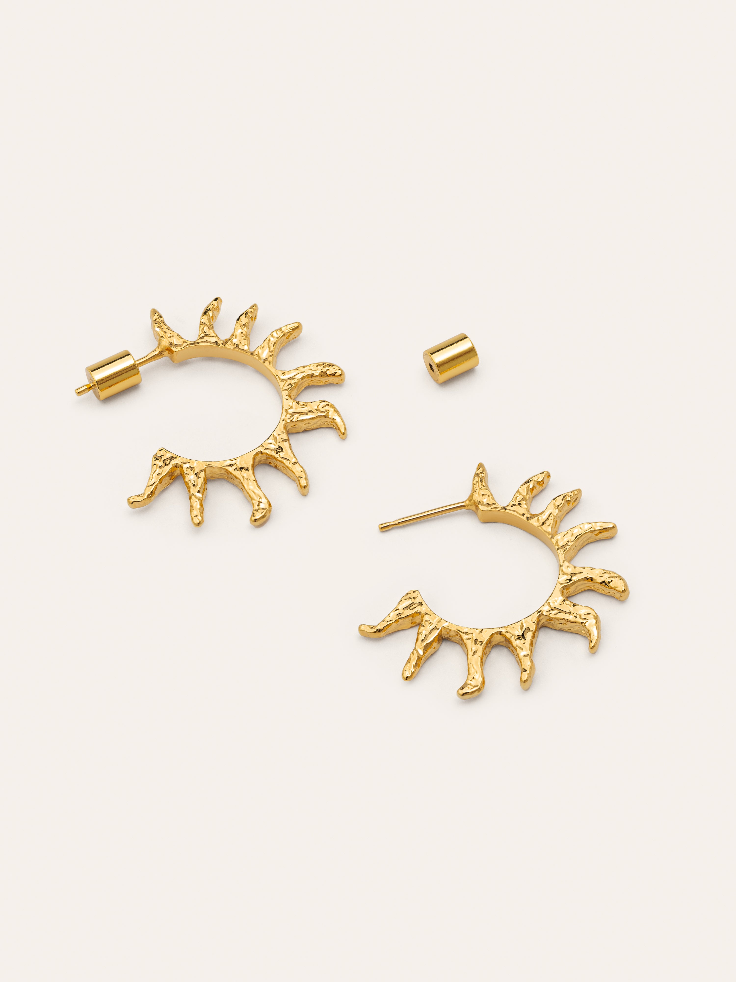 Sun Stainless Steel Gold Hoop Earrings