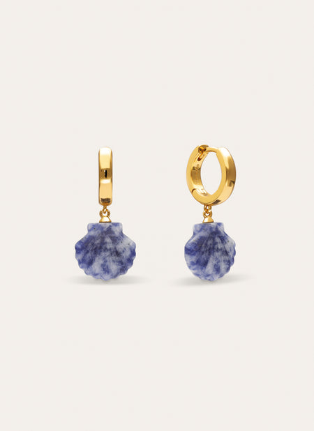 Pendientes Aro Santorini Stone Baño Oro