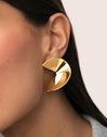 Pendientes Big Swirl Acero Baño Oro