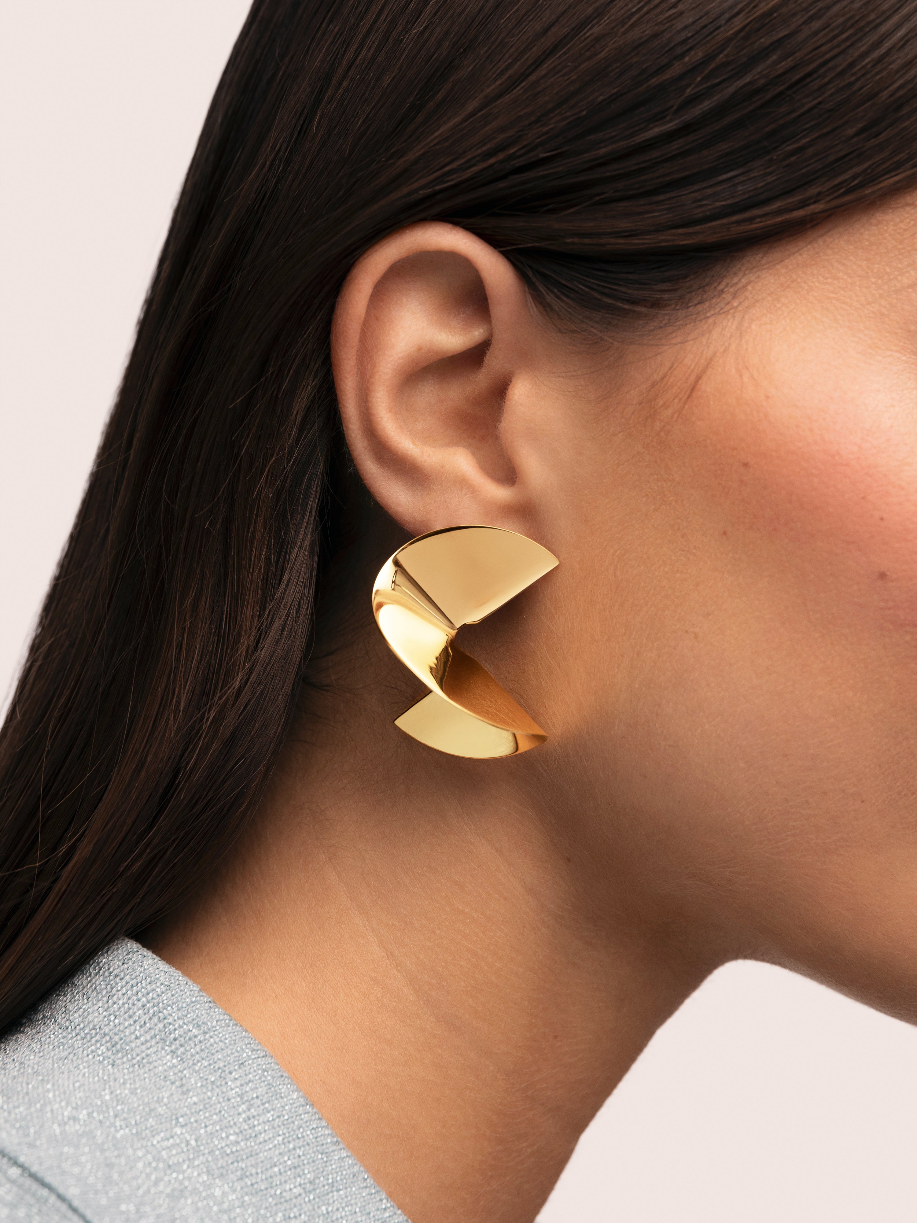 Pendientes Big Swirl Acero Baño Oro