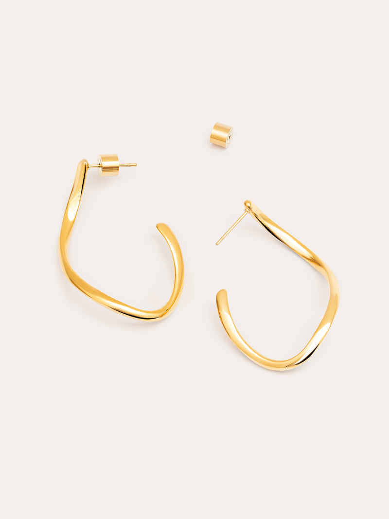 Brisa Stainless Steel Gold Earrings