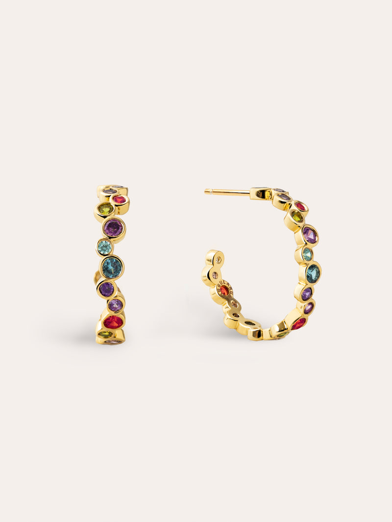 Bubbles Gold Hoop Earrings