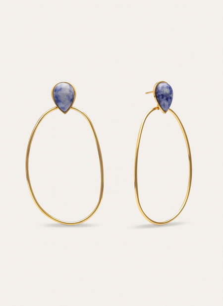 Pendientes Catalina Oval Acero Baño Oro