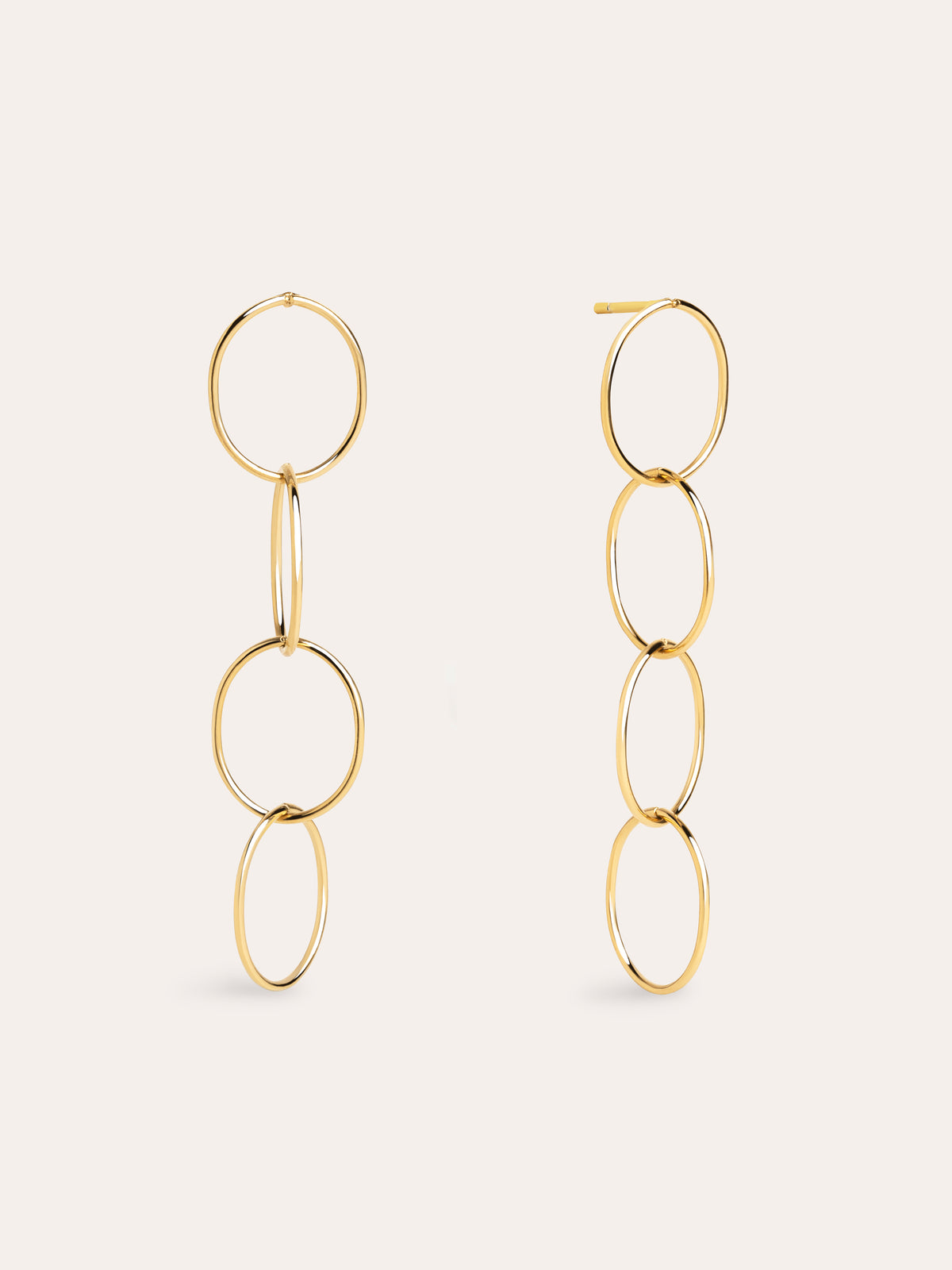 Circles & Circles Stainless Steel Gold Earrings