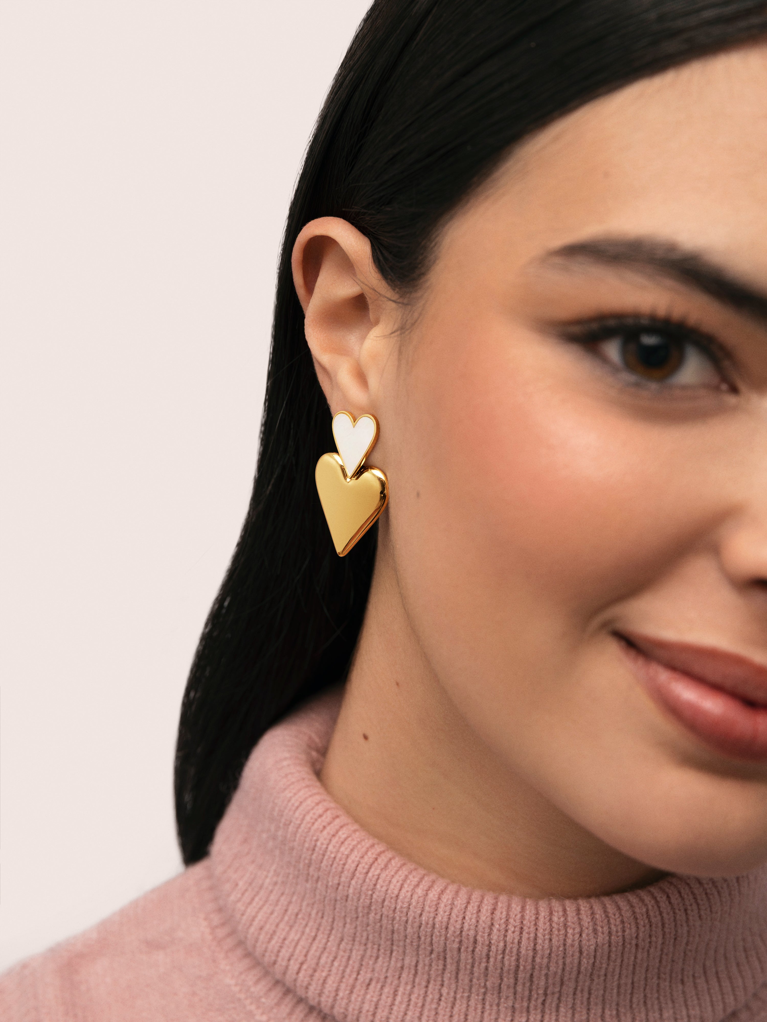 Pendientes Duo D'Amour Nácar Acero Baño Oro