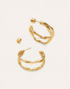 Doble Organic River Stainless Steel Gold Earrings