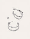 Double Organic River Stainless Steel Earrings