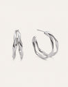 Double Organic River Stainless Steel Earrings