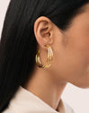 Eclipse Stainless Steel Gold Hoop Earrings