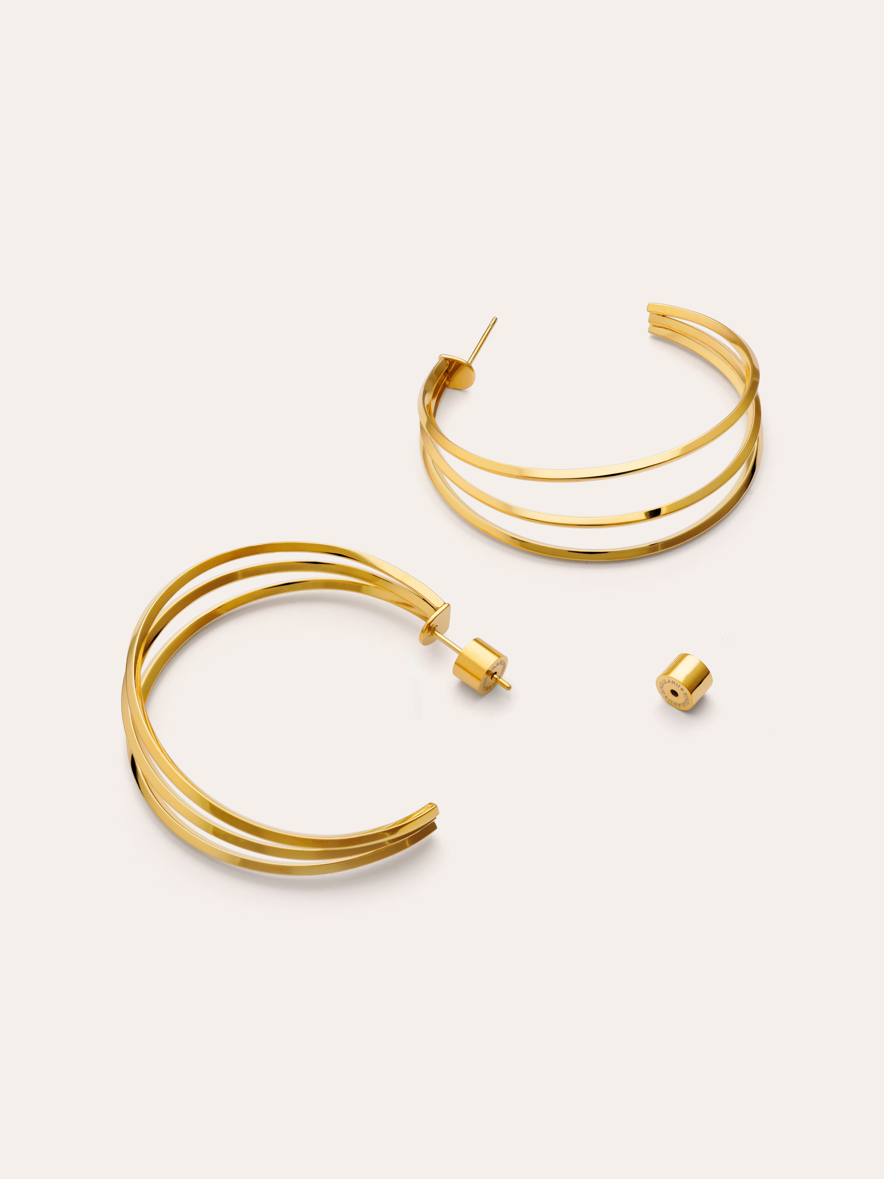 Eclipse Stainless Steel Gold Hoop Earrings