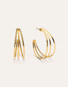 Eclipse Stainless Steel Gold Hoop Earrings