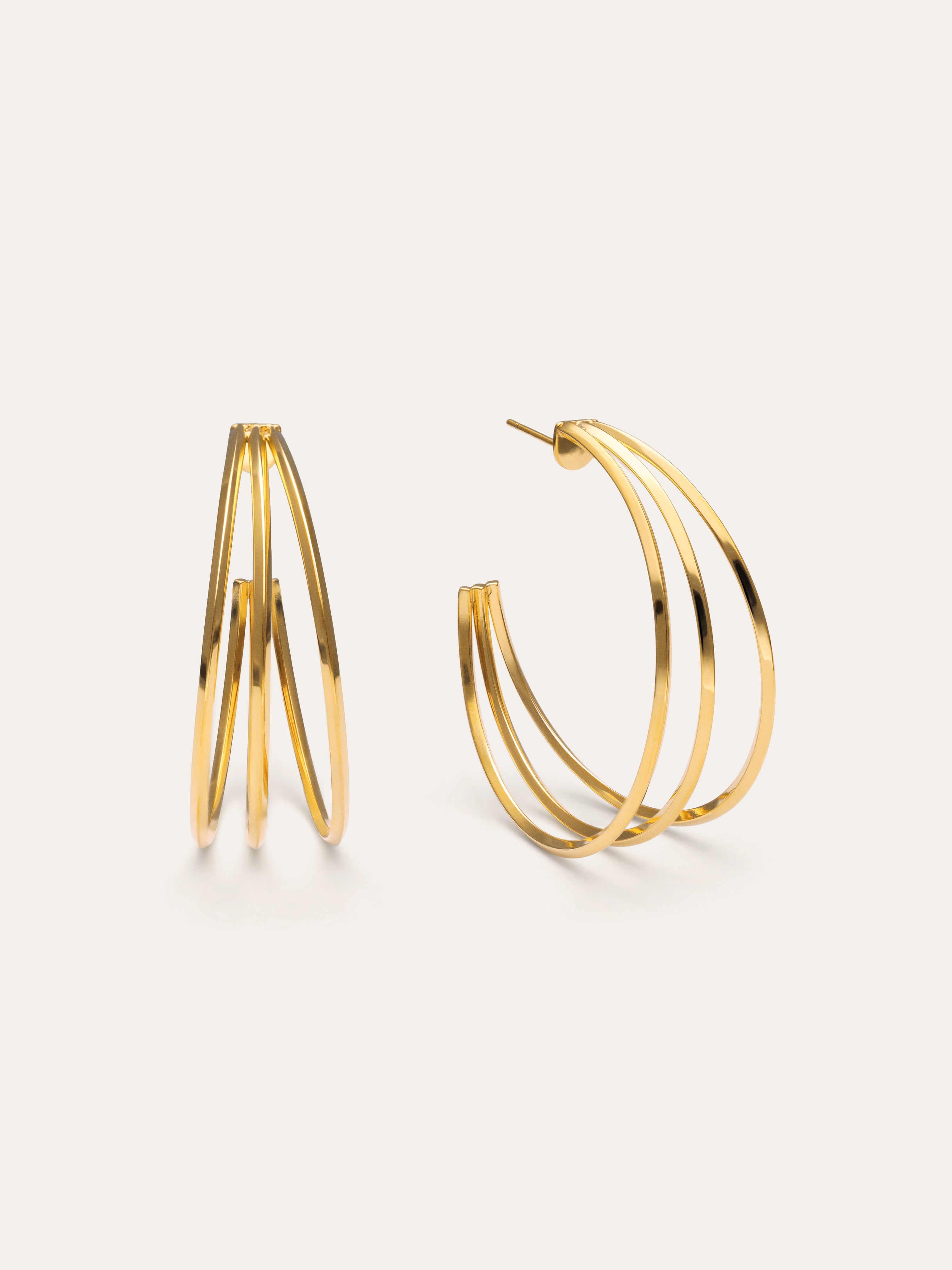 Eclipse Stainless Steel Gold Hoop Earrings