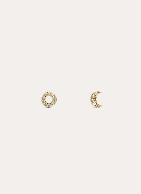 Pendientes Eclipse Spark Plata Baño Oro