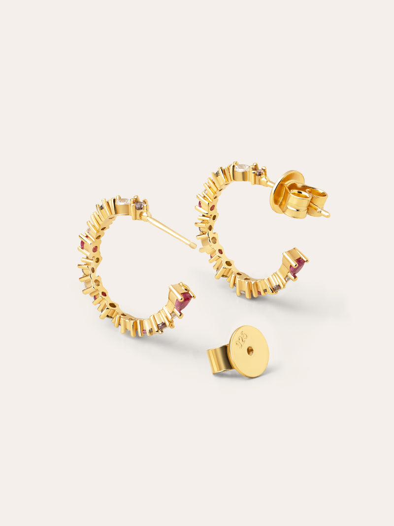 Estellar Colors Gold Hoop Earrings